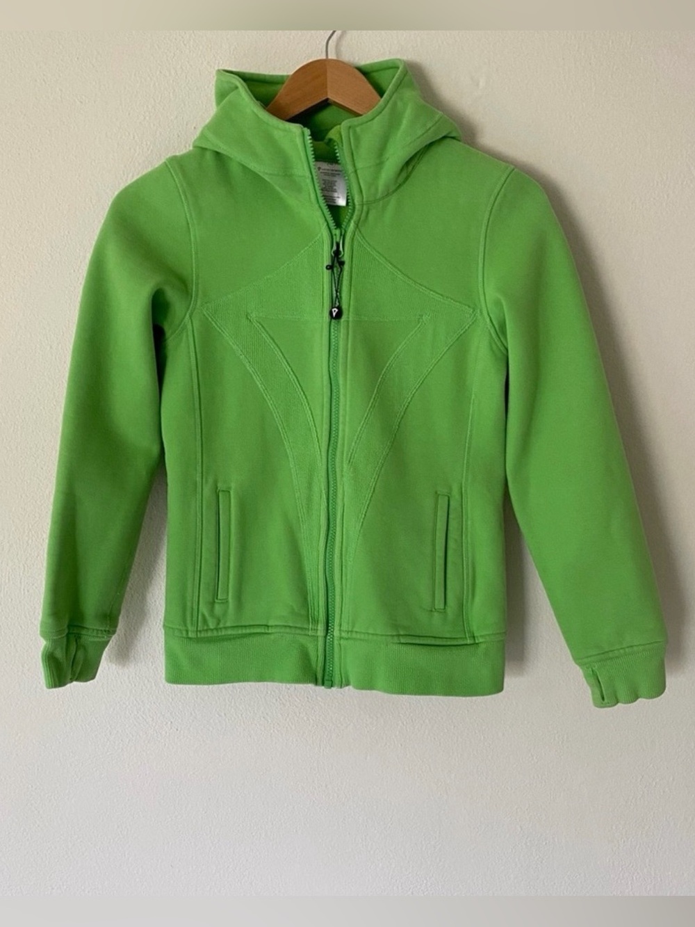 Ivivva Full Zip Scuba Hoodie Bright Green Girl's Size 12 Lululemon